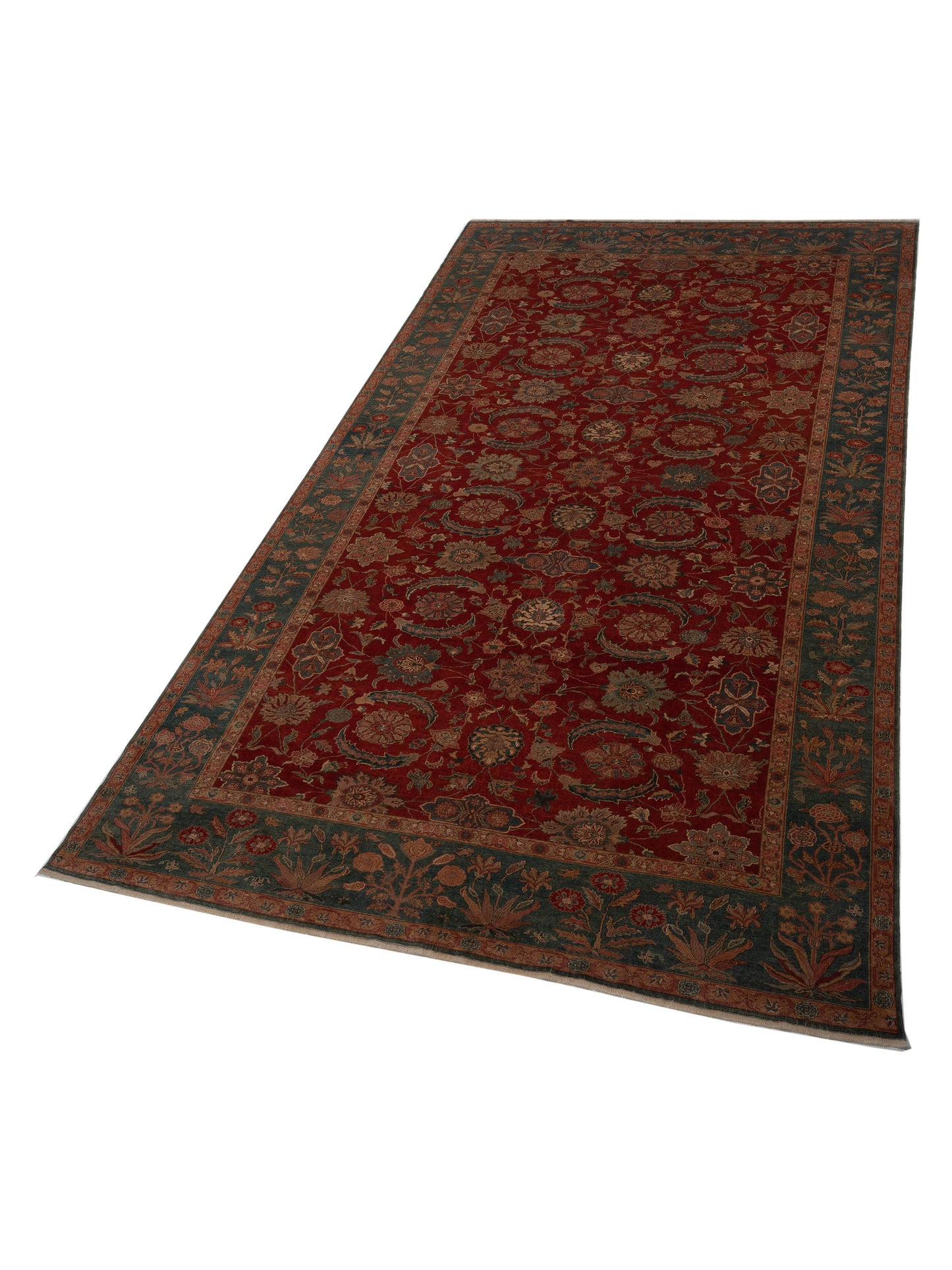 Pasha Antique Loom 108181 Red Blue Traditional Hand Knotted Rug