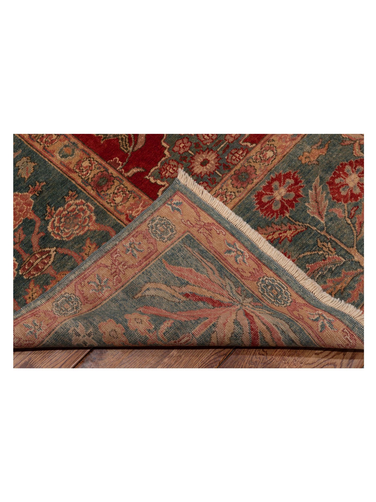 Pasha Antique Loom 108181 Red Blue Traditional Hand Knotted Rug