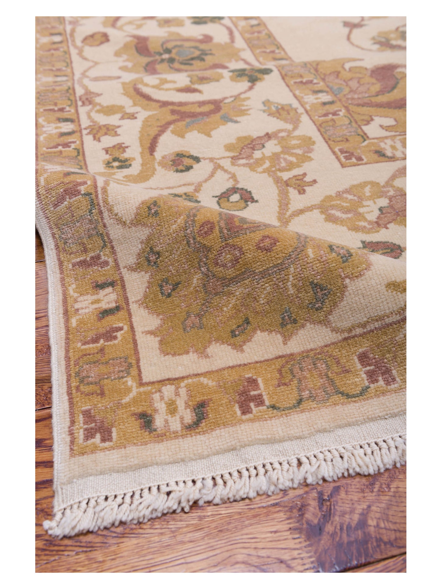 Pasha Antique Loom 108183 Ivory Ivory Transitional Hand Knotted Rug - 10x14