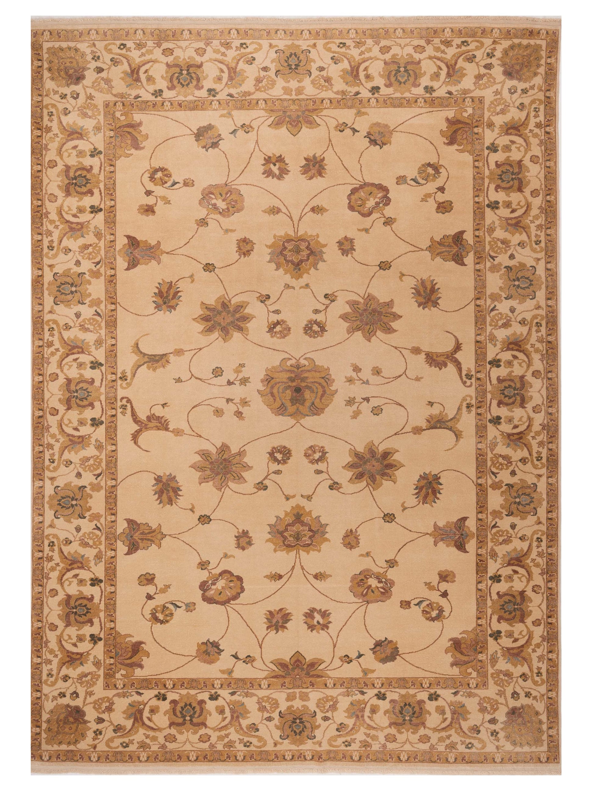 Pasha Antique Loom 108183 Ivory Transitional Hand Knotted Rug