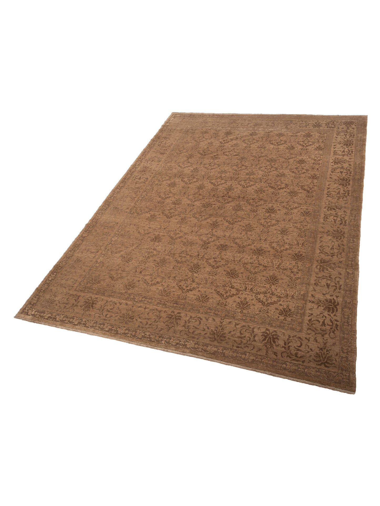 Pasha Defne Begonia Light Brown Brown Transitional Hand Knotted Rug