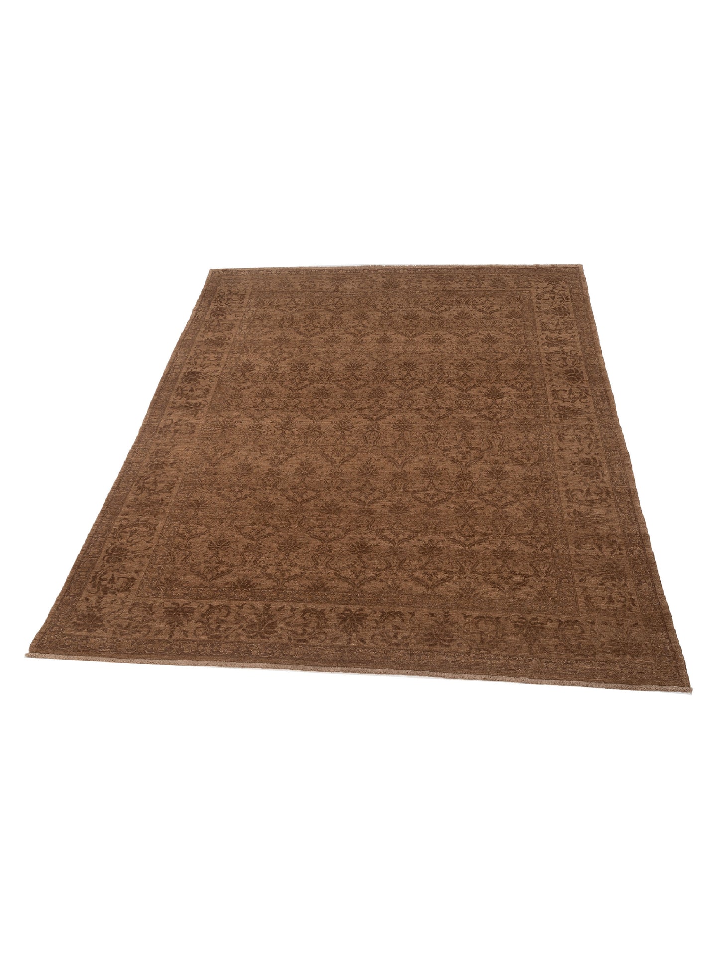 Pasha Defne Begonia Dark Brown Brown Transitional Hand Knotted Rug