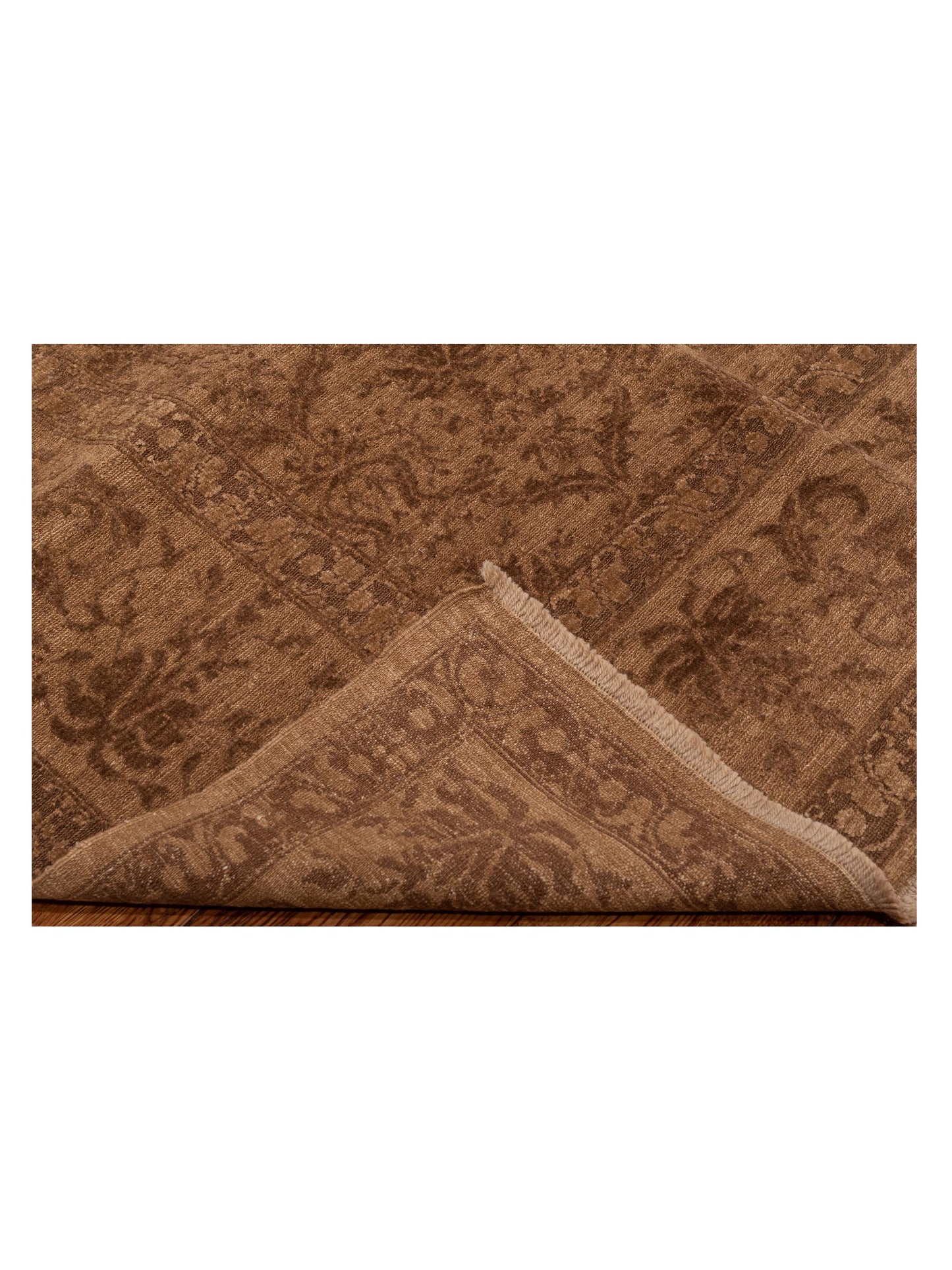 Pasha Defne Begonia Dark Brown Brown Transitional Hand Knotted Rug