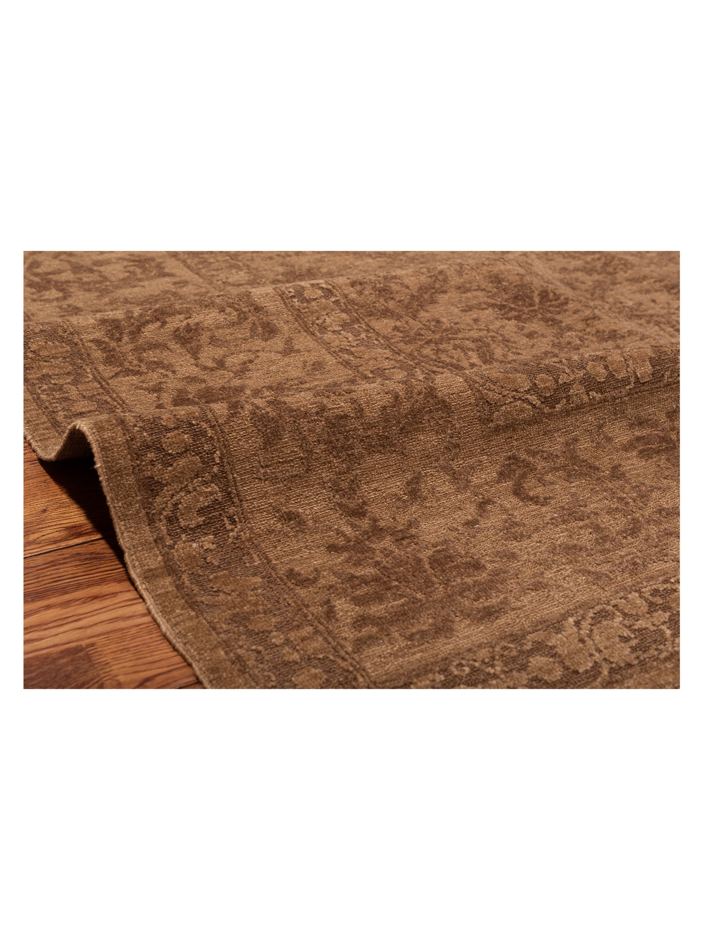 Pasha Defne Begonia Dark Brown Brown Transitional Hand Knotted Rug