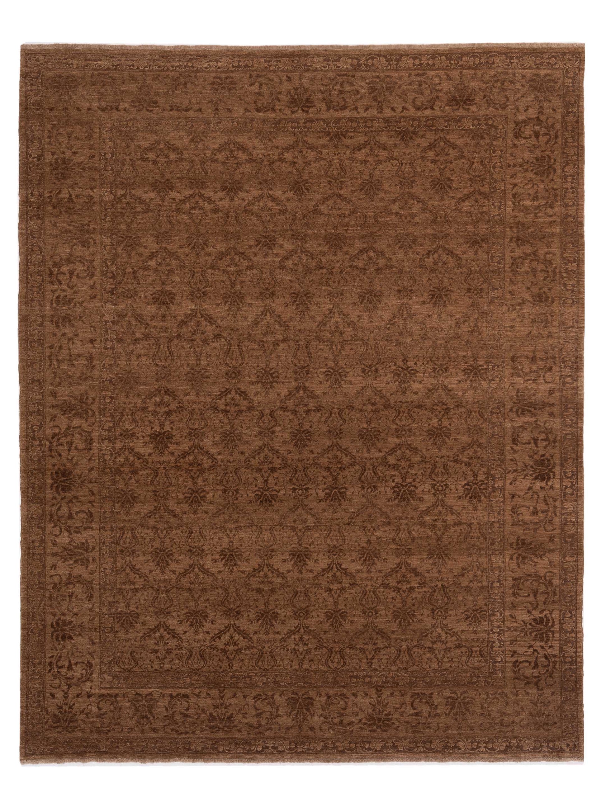 Pasha Defne Begonia Dark Brown Transitional Hand Knotted Rug