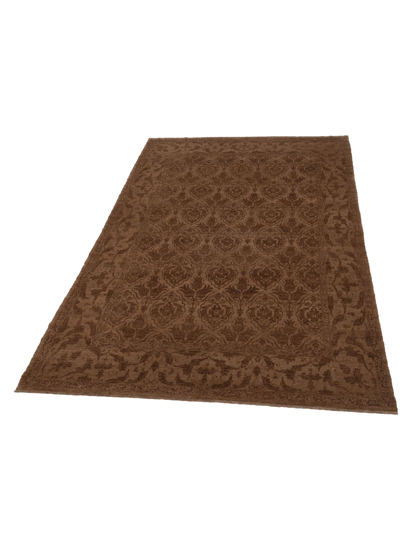 Pasha Defne Tulip Dark Brown Brown Transitional Hand Knotted Rug