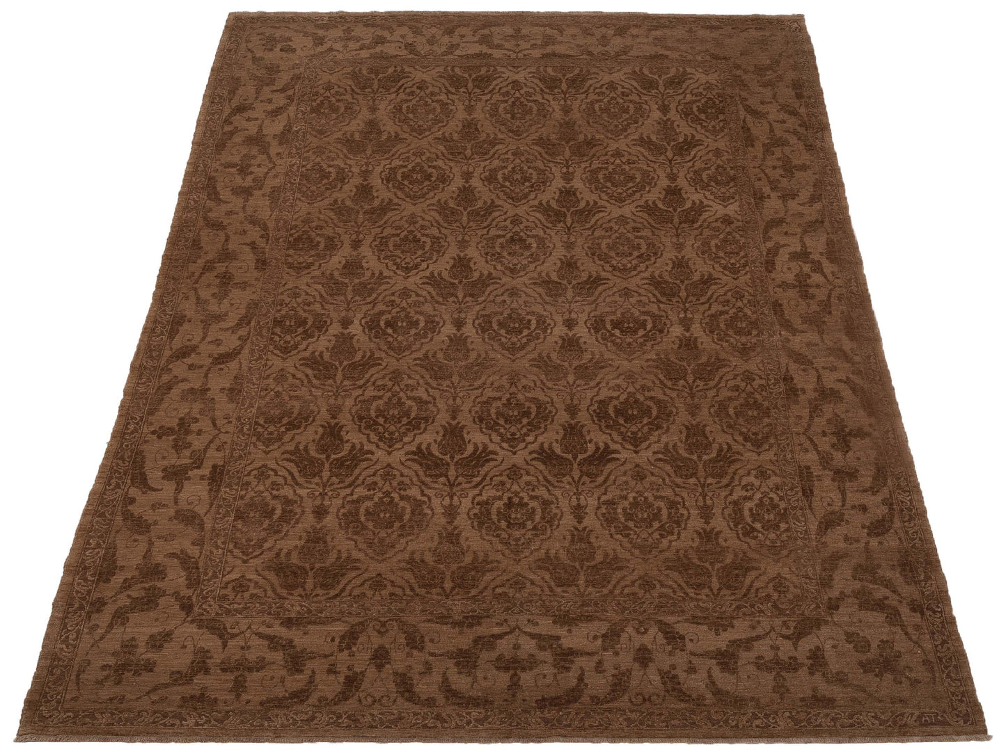 Pasha Defne Tulip Dark Brown Brown Transitional Hand Knotted Rug