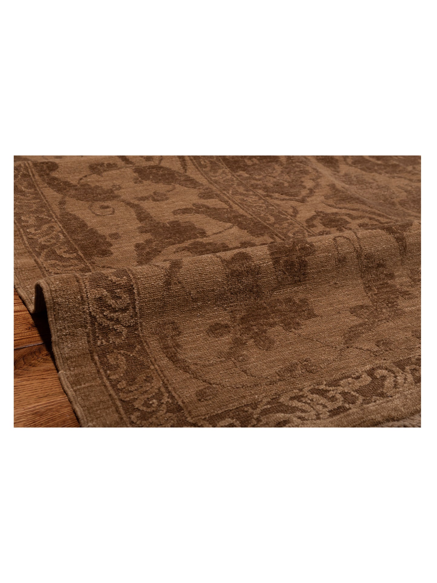 Pasha Defne Tulip Dark Brown Brown Transitional Hand Knotted Rug