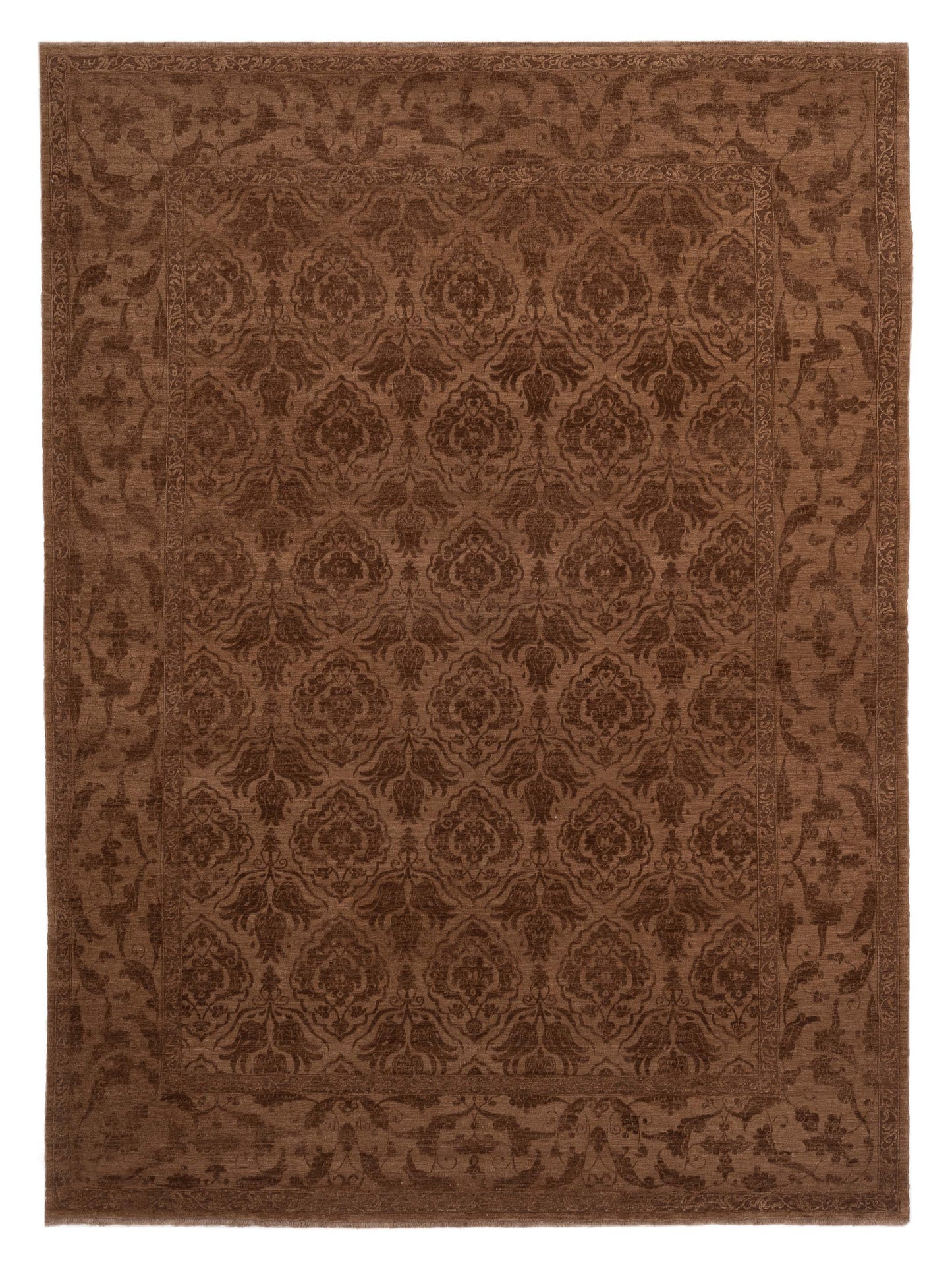 Pasha Defne Tulip Dark Brown Transitional Hand Knotted Rug