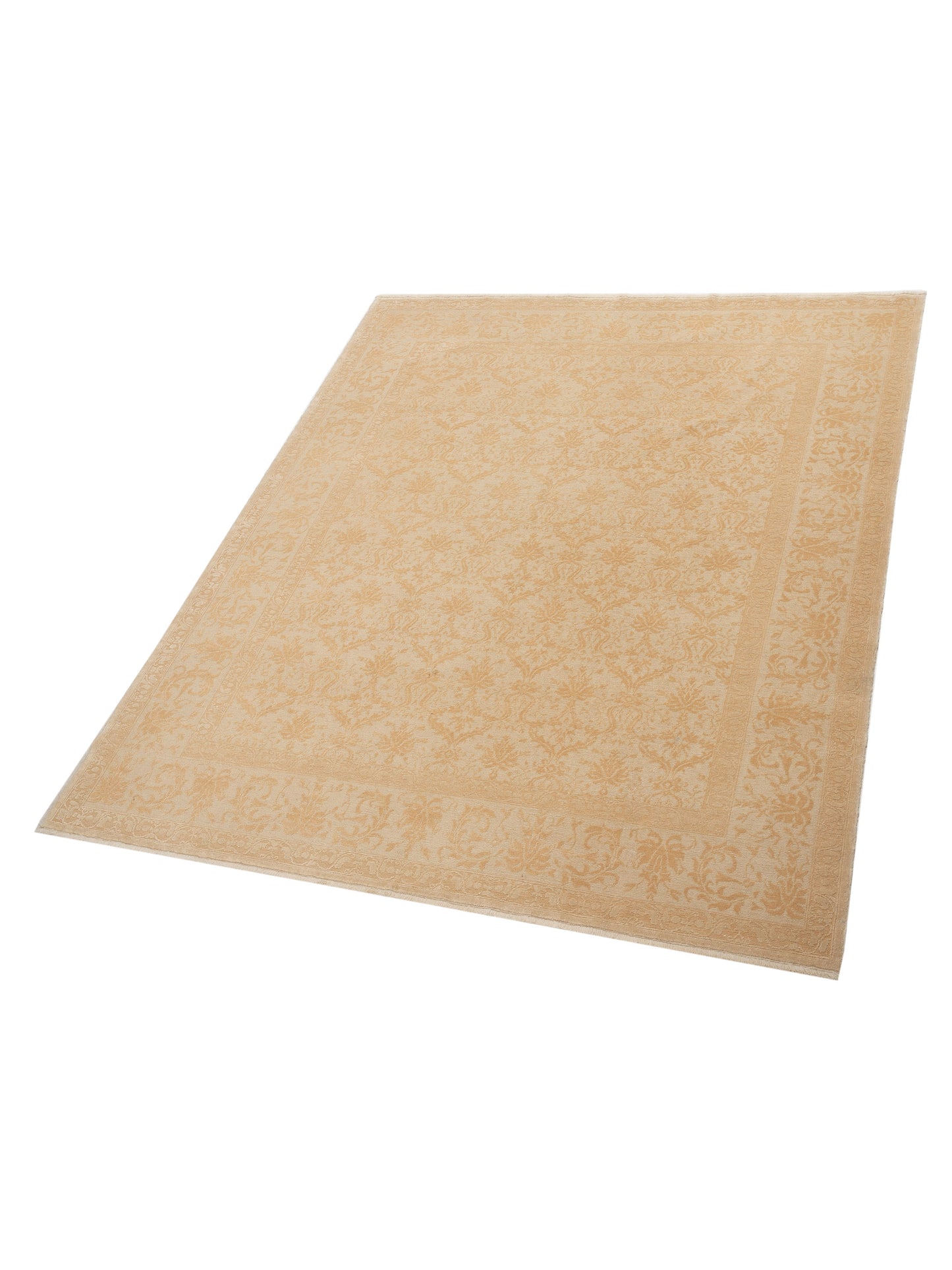 Pasha Defne Begonia Beige Gold Transitional Hand Knotted Rug