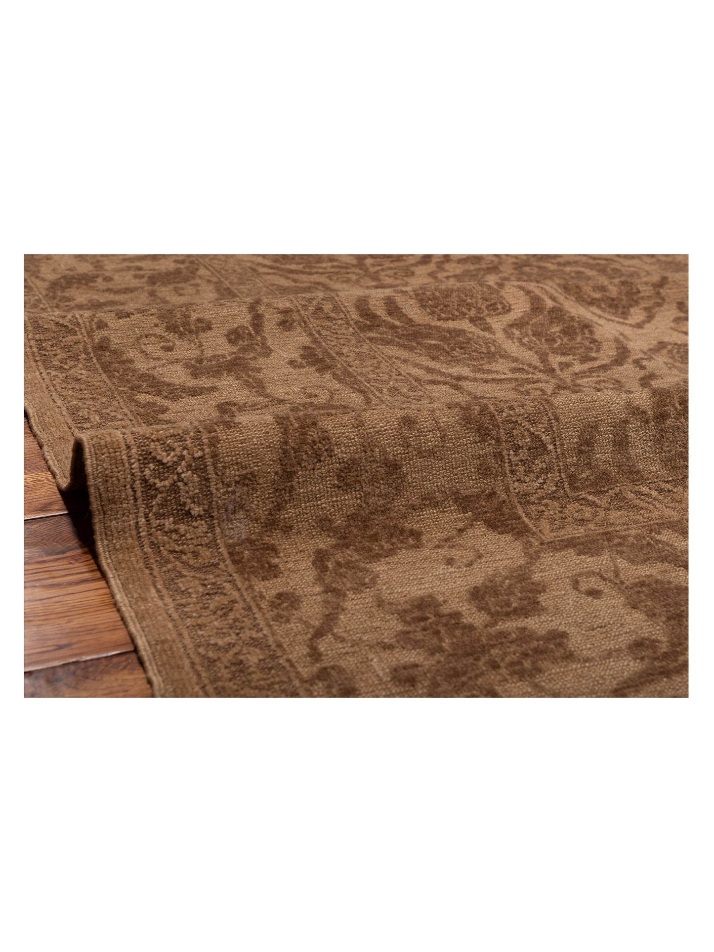 Pasha Defne Tulip Brown Dark Brown Transitional Hand Knotted Rug