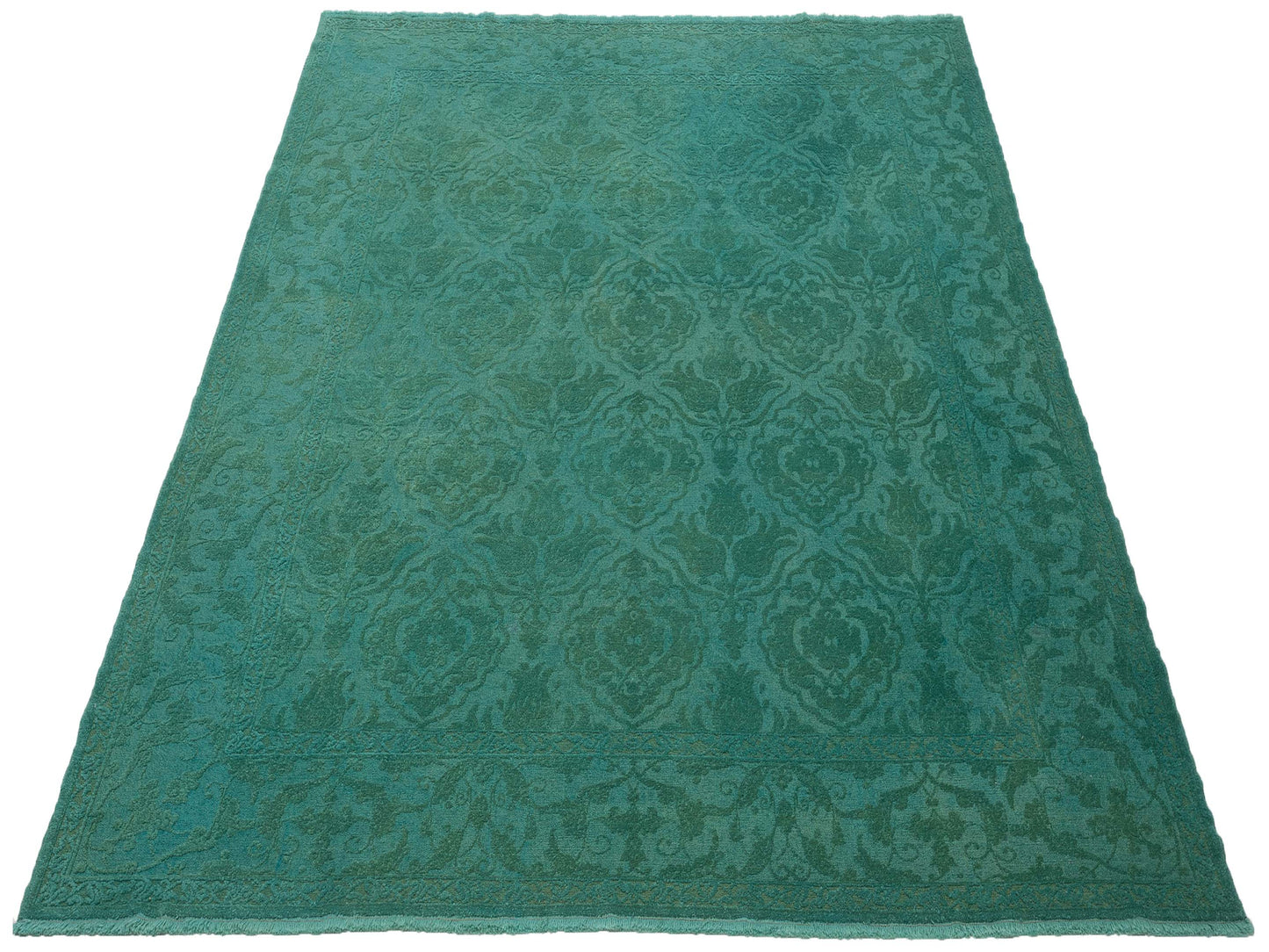 Pasha Color Bouquet 109175 Turquoise Turquoise Transitional Hand Knotted Rug