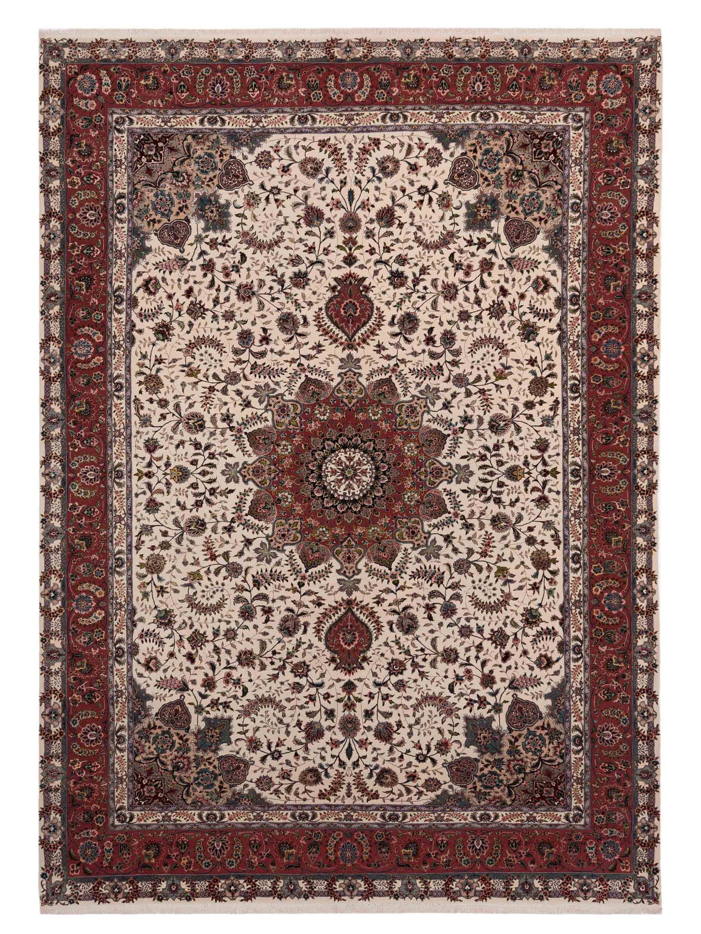 Rajpur Imperial Silk 109563 Ivory Traditional Hand Knotted Rug