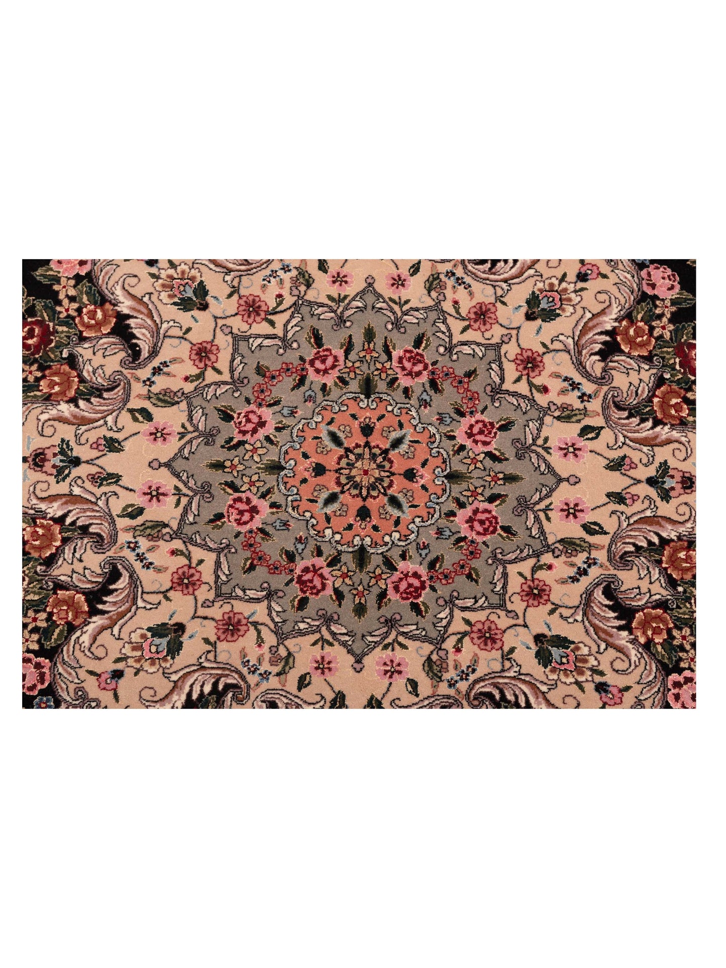 Pasha Magnolia Super Fine 109565 Black Beige Traditional Hand Knotted Rug