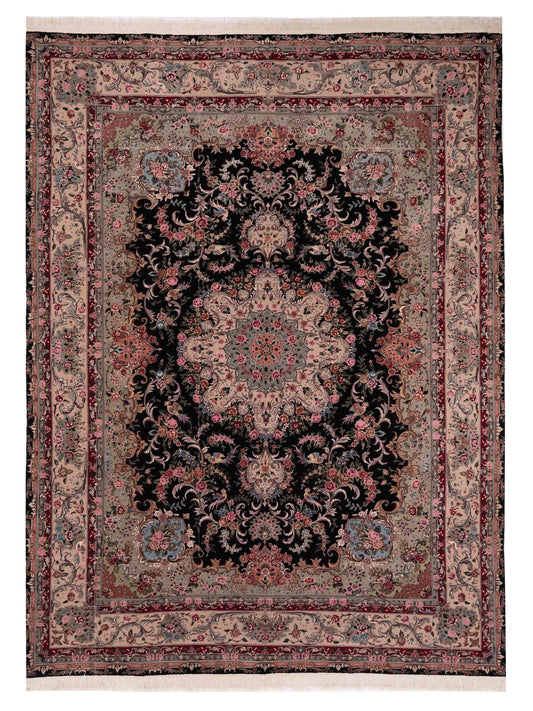 Pasha Magnolia Super Fine 109565 Black Traditional Hand Knotted Rug