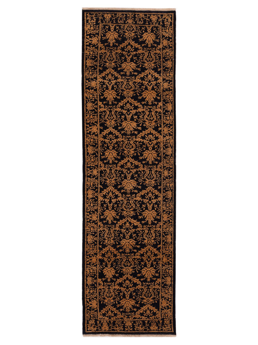 Pasha Defne Begonia Black Transitional Hand Knotted Rug