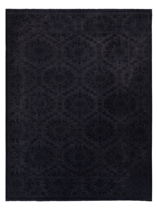 Pasha Defne Lotus Black Transitional Hand Knotted Rug