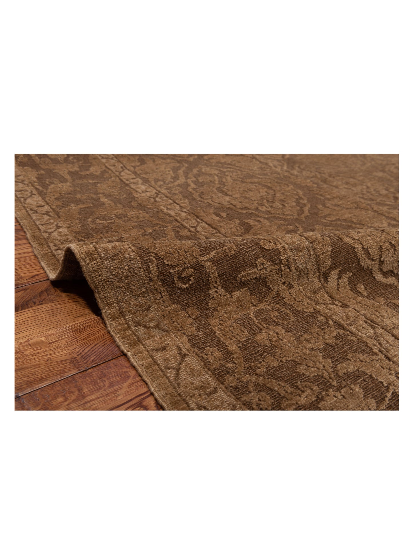 Pasha Defne Tulip Dark Brown Brown Transitional Hand Knotted Rug