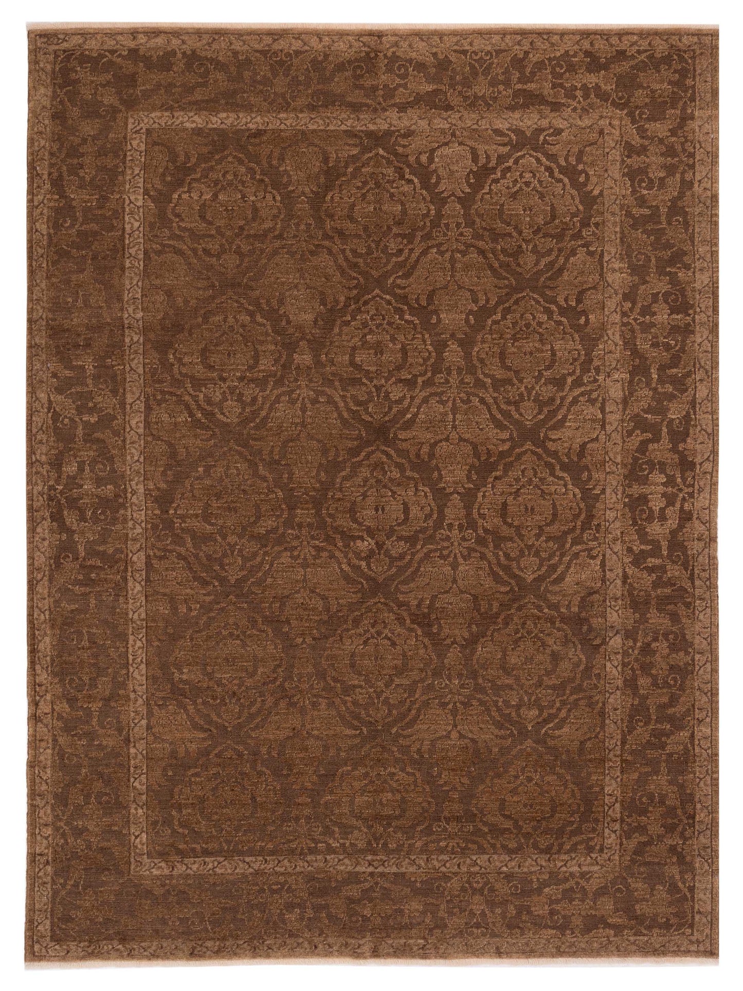 Pasha Defne Tulip Dark Brown Transitional Hand Knotted Rug