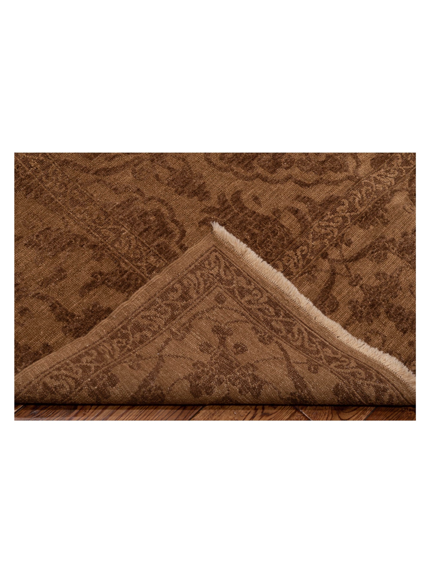 Pasha Defne Tulip Brown Dark Brown Transitional Hand Knotted Rug