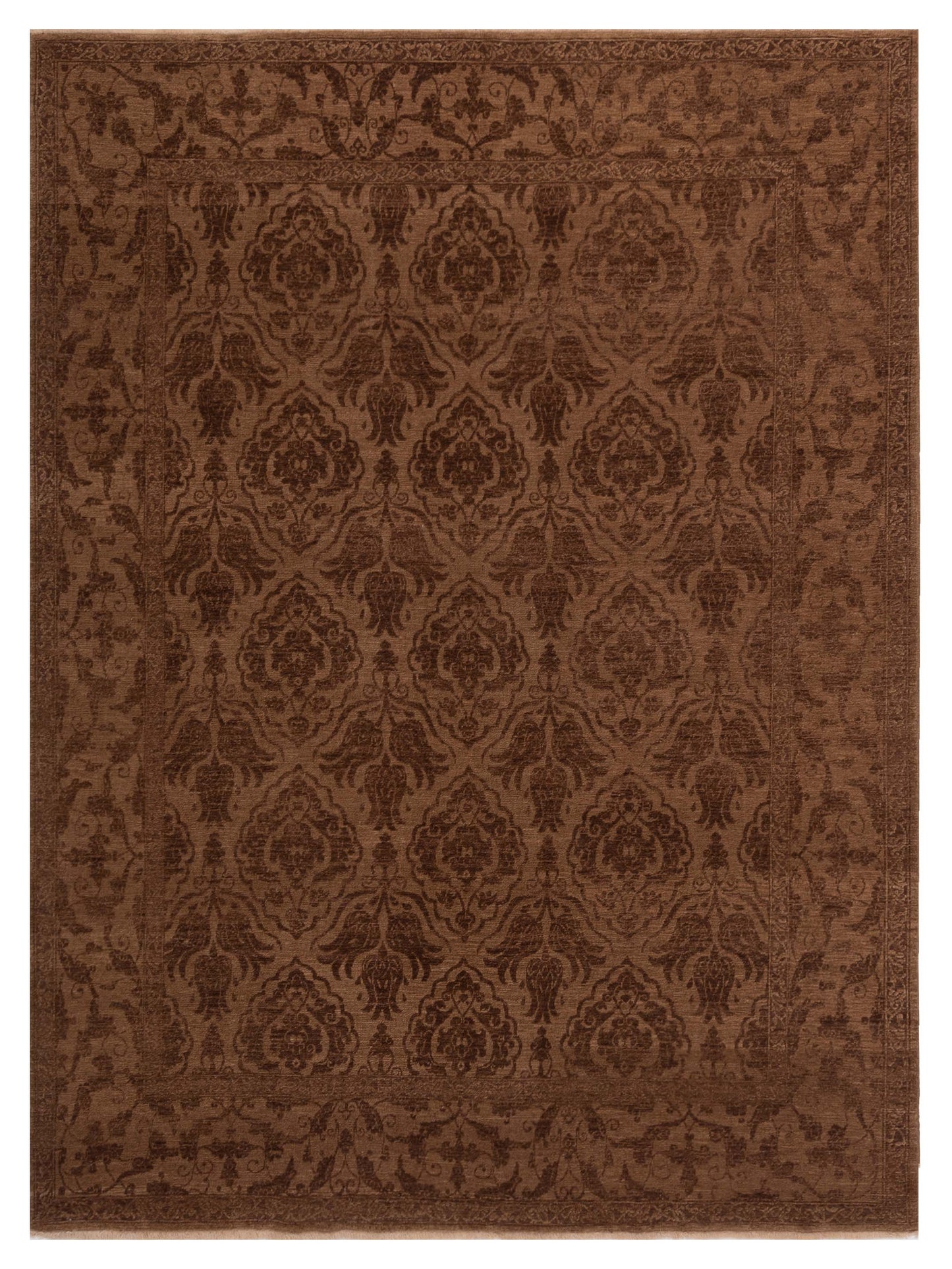 Pasha Defne Tulip Brown Transitional Hand Knotted Rug