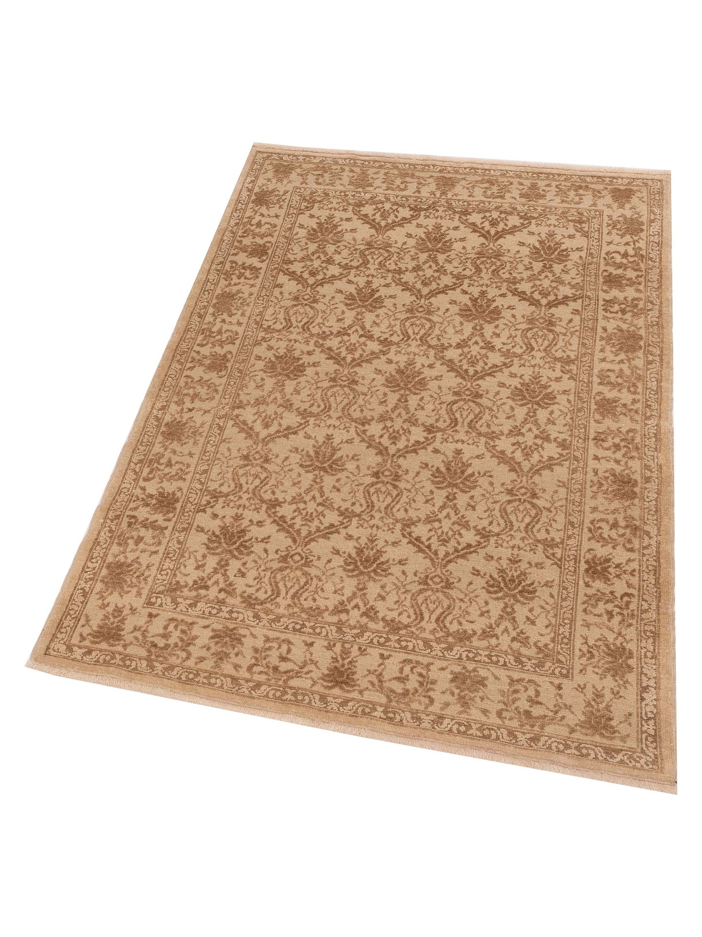 Pasha Defne Begonia Beige Beige Transitional Hand Knotted Rug