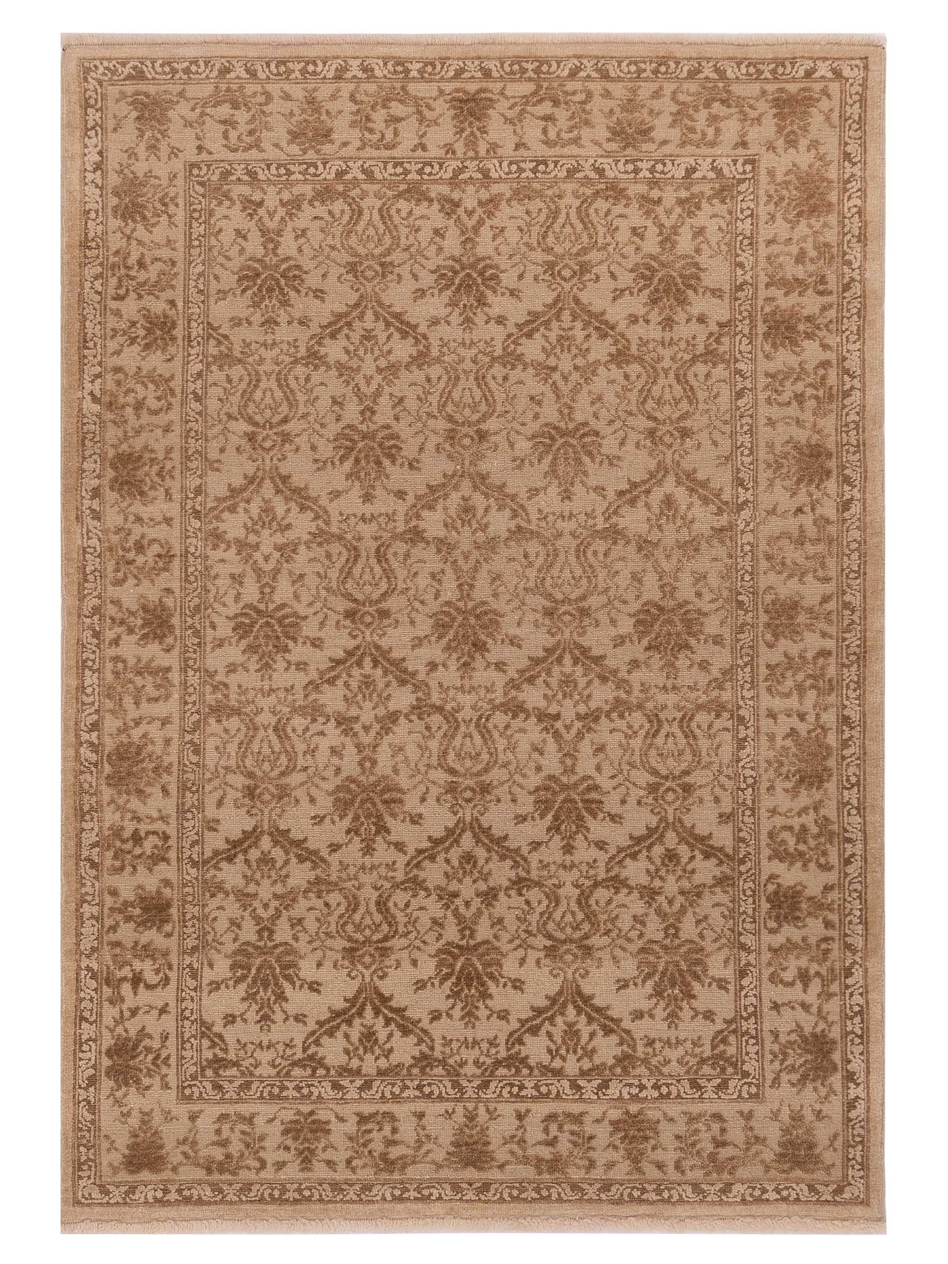 Pasha Defne Begonia Beige Transitional Hand Knotted Rug