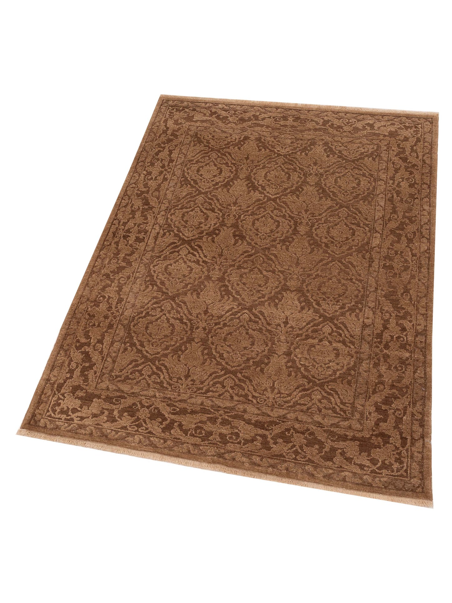 Pasha Defne Tulip Dark Brown Brown Transitional Hand Knotted Rug