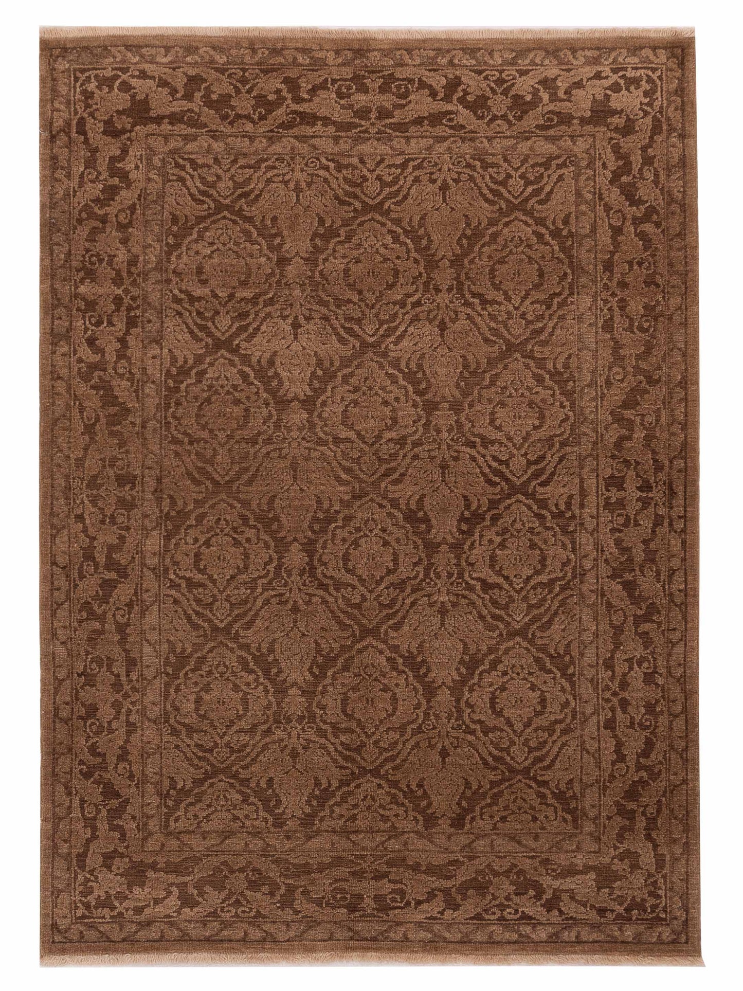 Pasha Defne Tulip Dark Brown Transitional Hand Knotted Rug