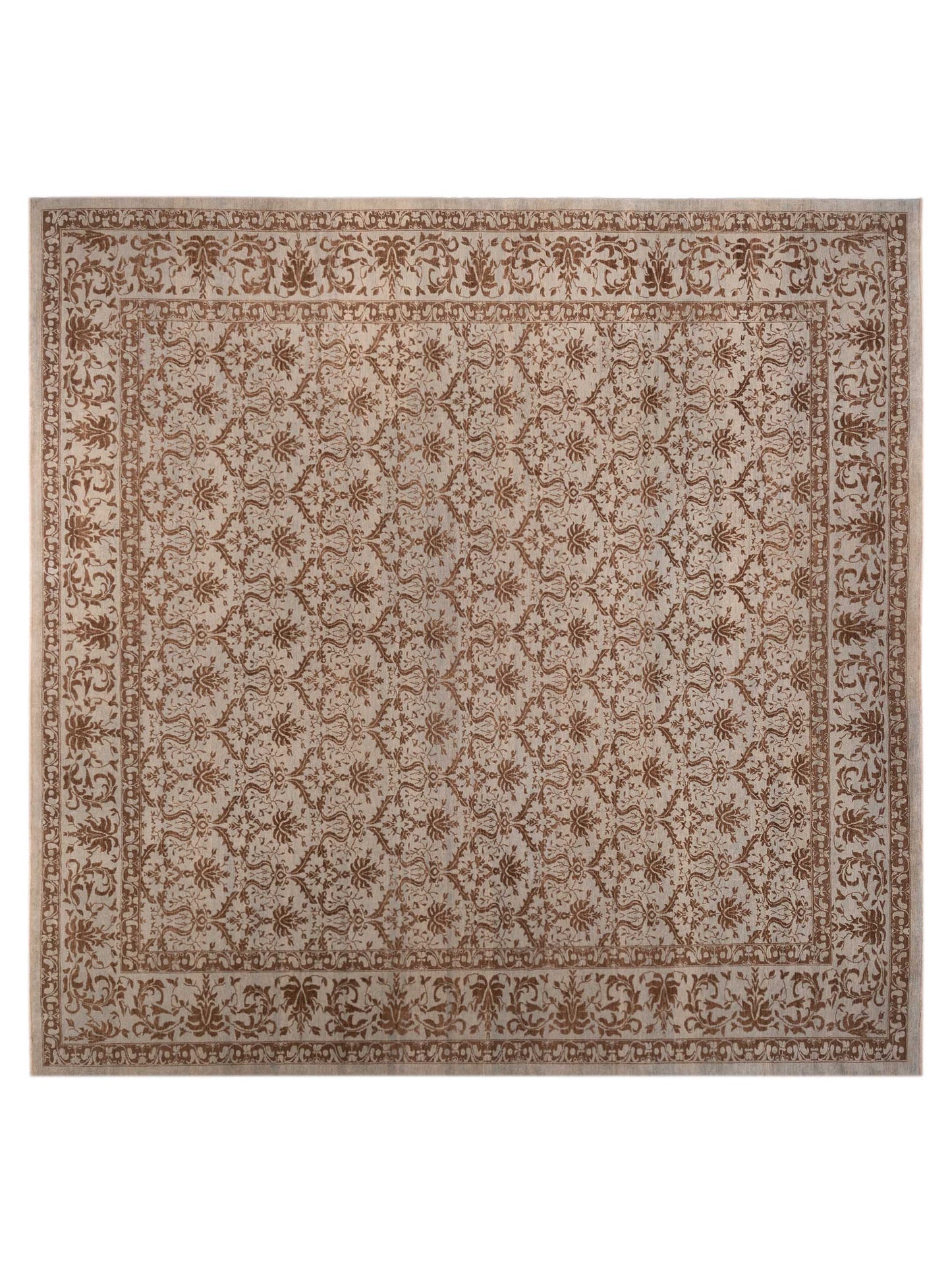 Pasha Defne Begonia Ice Blue Transitional Hand Knotted Rug