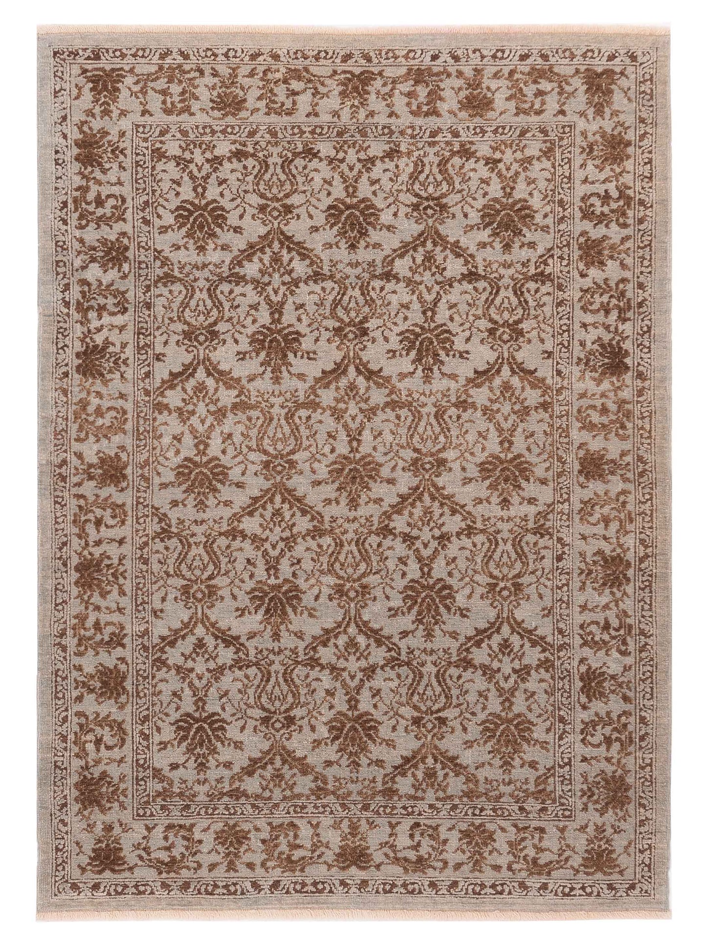 Pasha Defne Begonia Ice Blue Transitional Hand Knotted Rug