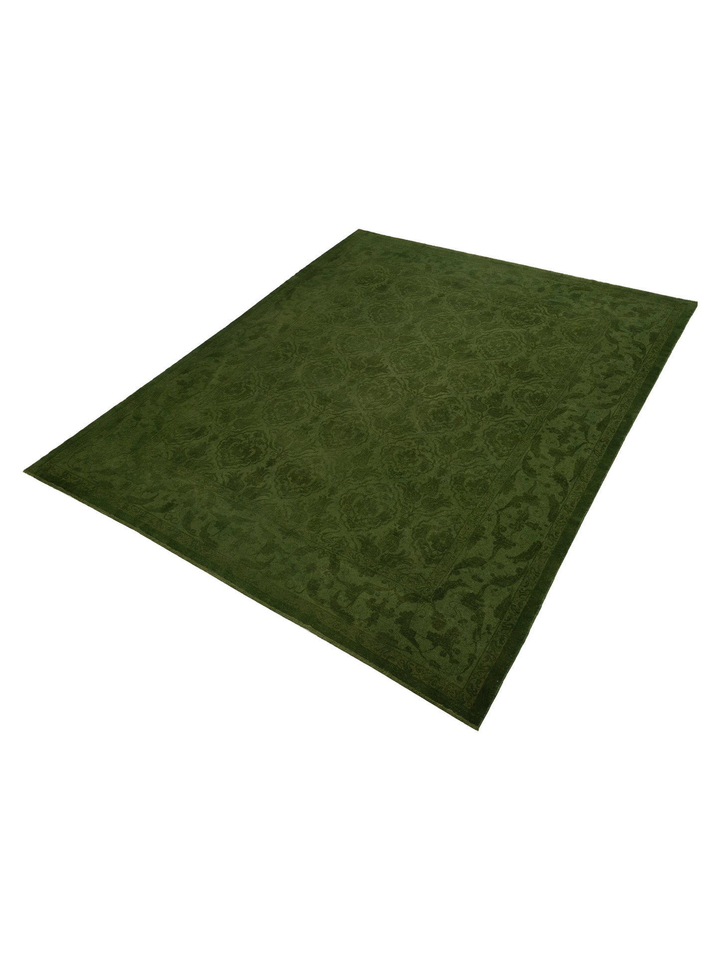 Pasha Color Bouquet 110470 Green Green Transitional Hand Knotted Rug