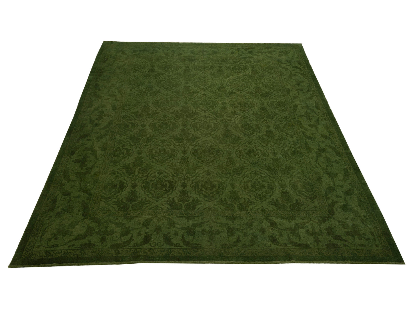 Pasha Color Bouquet 110470 Green Green Transitional Hand Knotted Rug