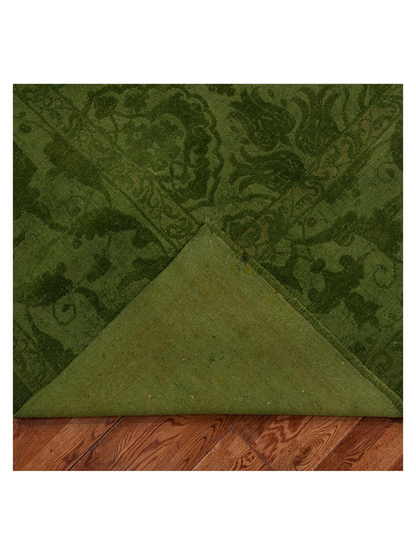 Pasha Color Bouquet 110470 Green Green Transitional Hand Knotted Rug