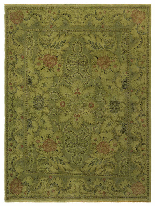 Pasha Vintage 110485 Green Transitional Hand Knotted Rug