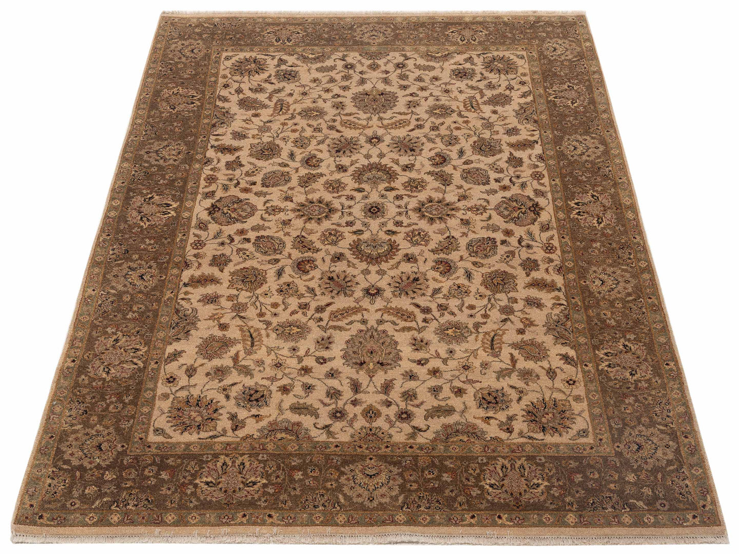 Rajpur Haji Jalili 111279 Beige Brown Transitional Hand Knotted Rug