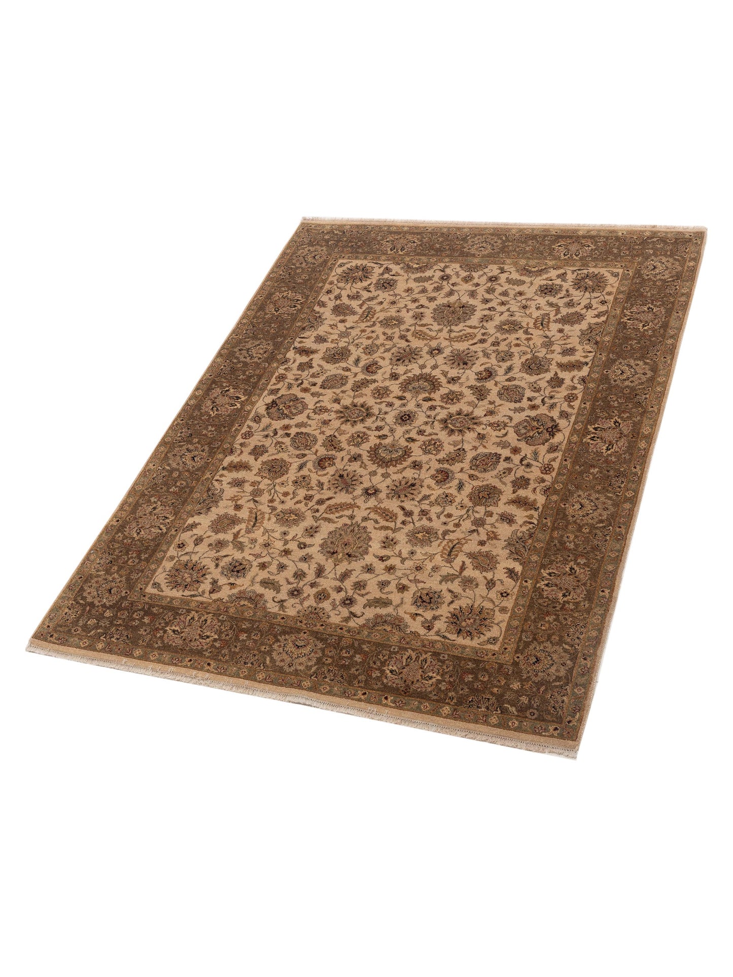 Rajpur Haji Jalili 111279 Beige Brown Transitional Hand Knotted Rug