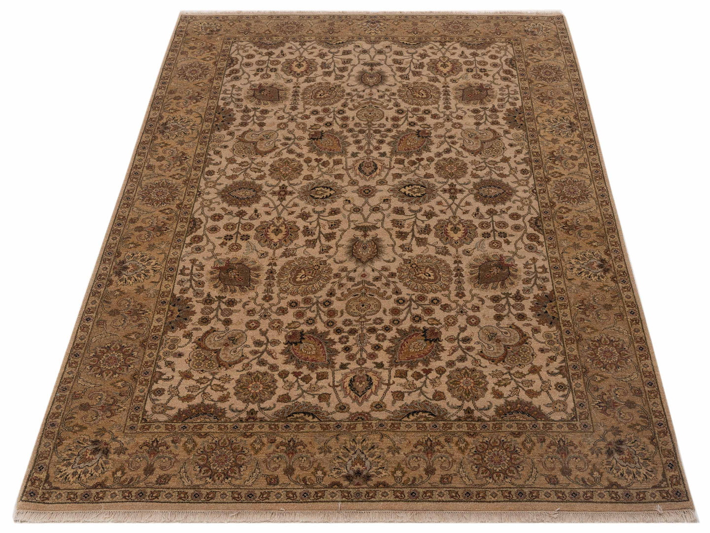 Rajpur Haji Jalili 111280 Beige Gold Transitional Hand Knotted Rug