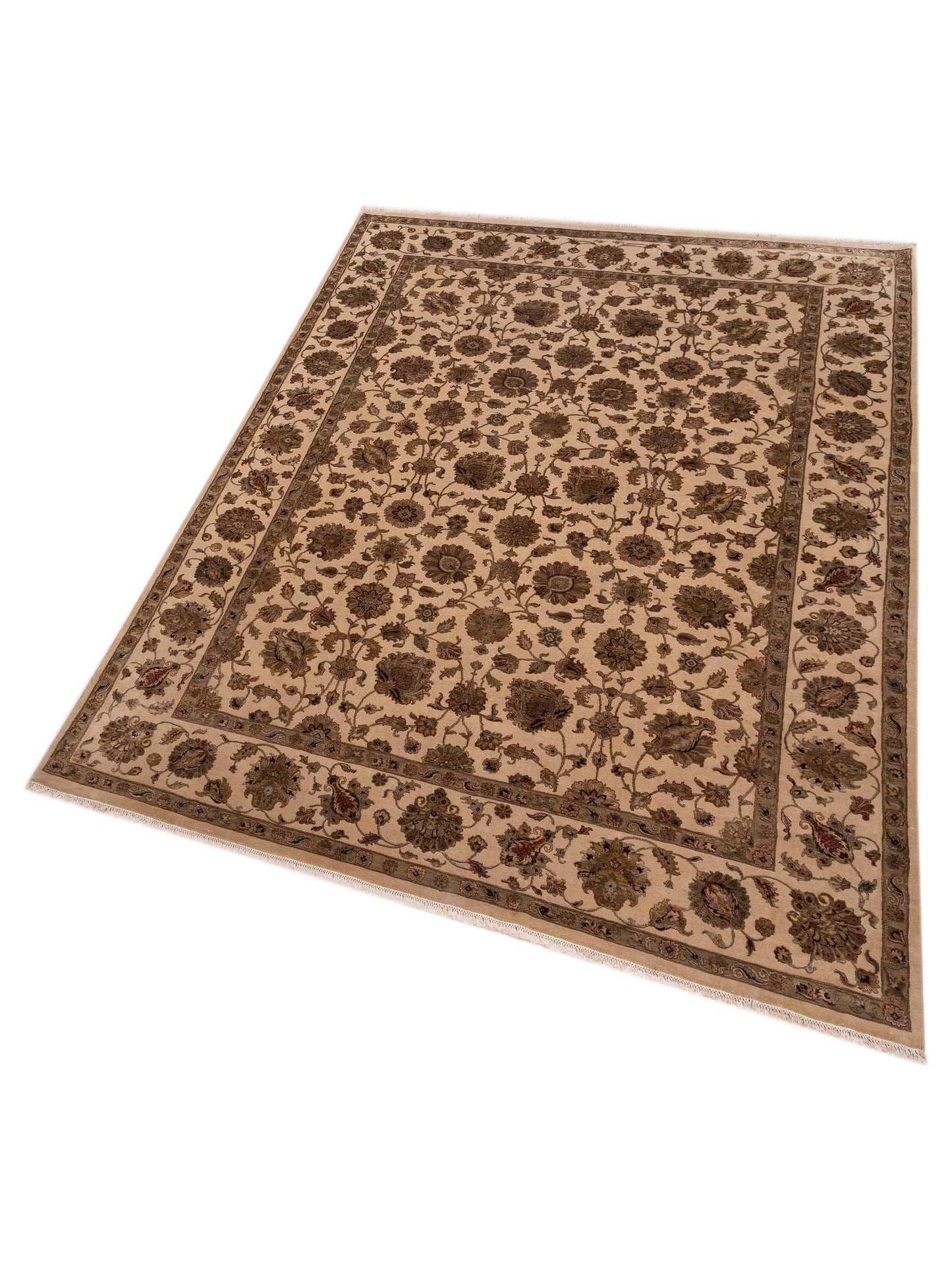 Rajpur Imperial Silk 111295 Beige Beige Traditional Hand Knotted Rug