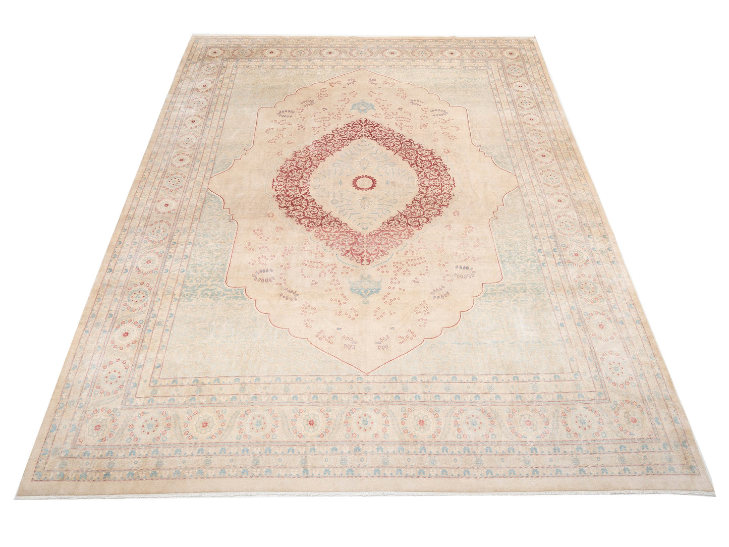 Rajpur Haji Jalili 111367 Beige Beige Transitional Hand Knotted Rug