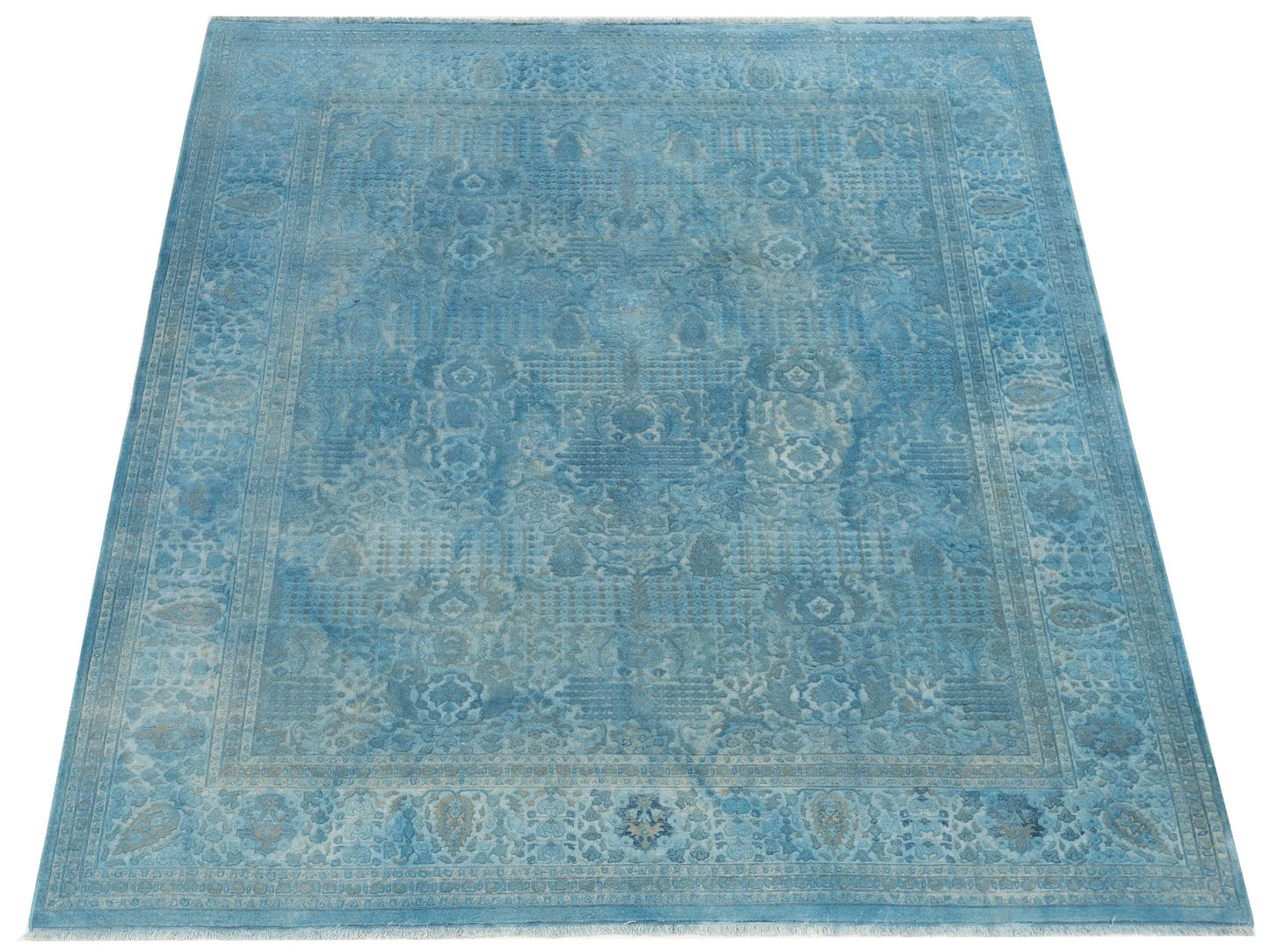 Pasha Vintage 111390 Turquoise  Transitional Hand Knotted Rug