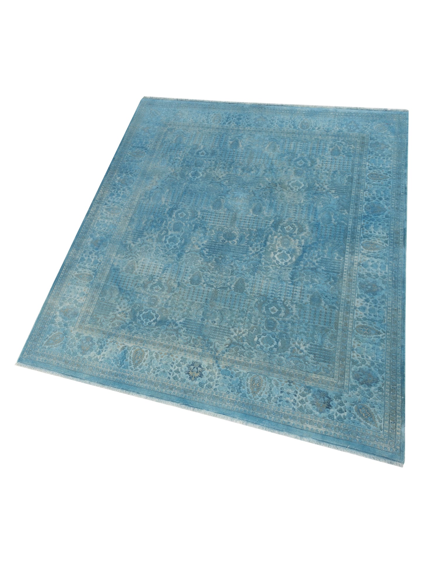 Pasha Vintage 111390 Turquoise  Transitional Hand Knotted Rug