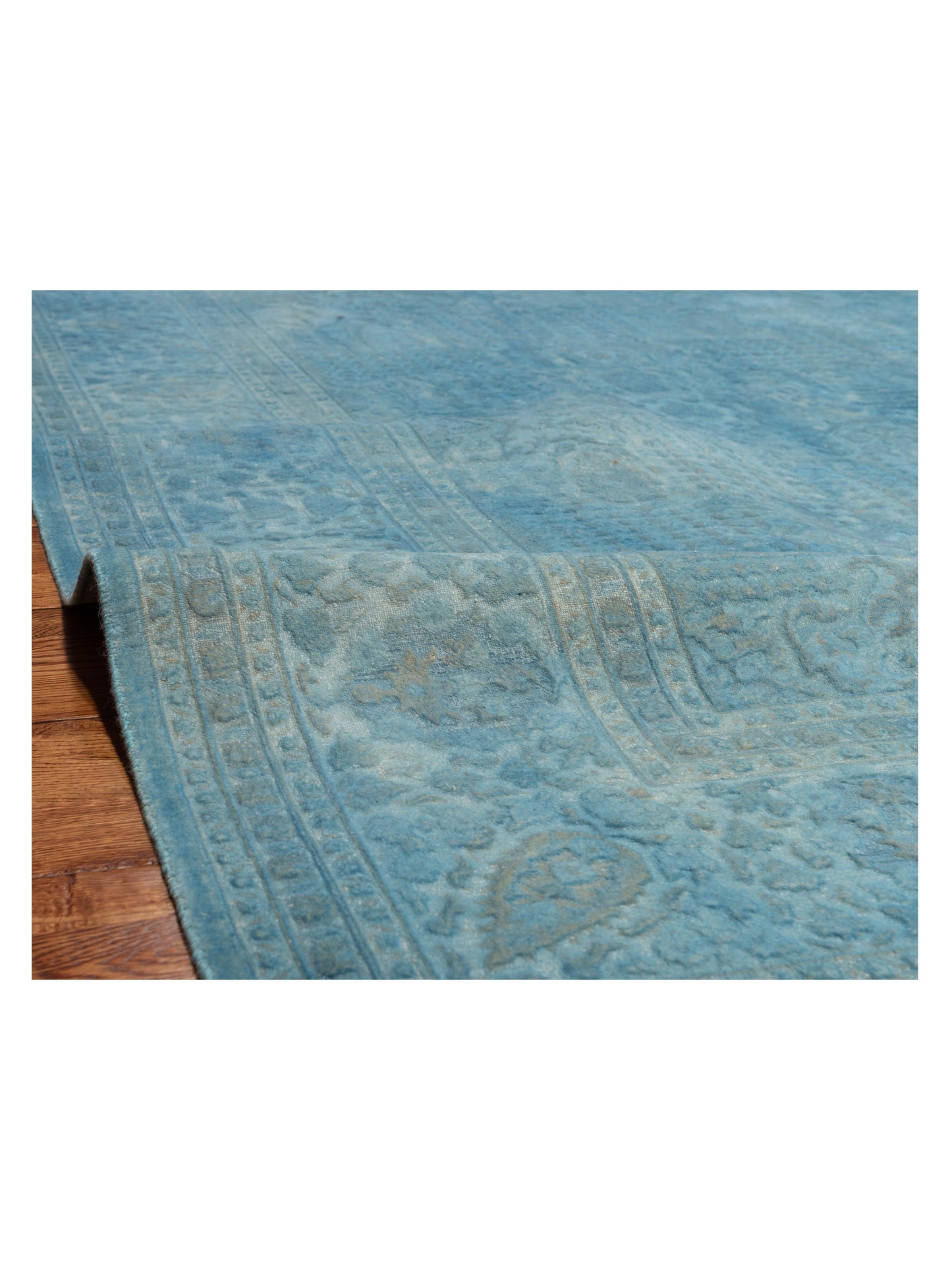 Pasha Vintage 111390 Turquoise  Transitional Hand Knotted Rug