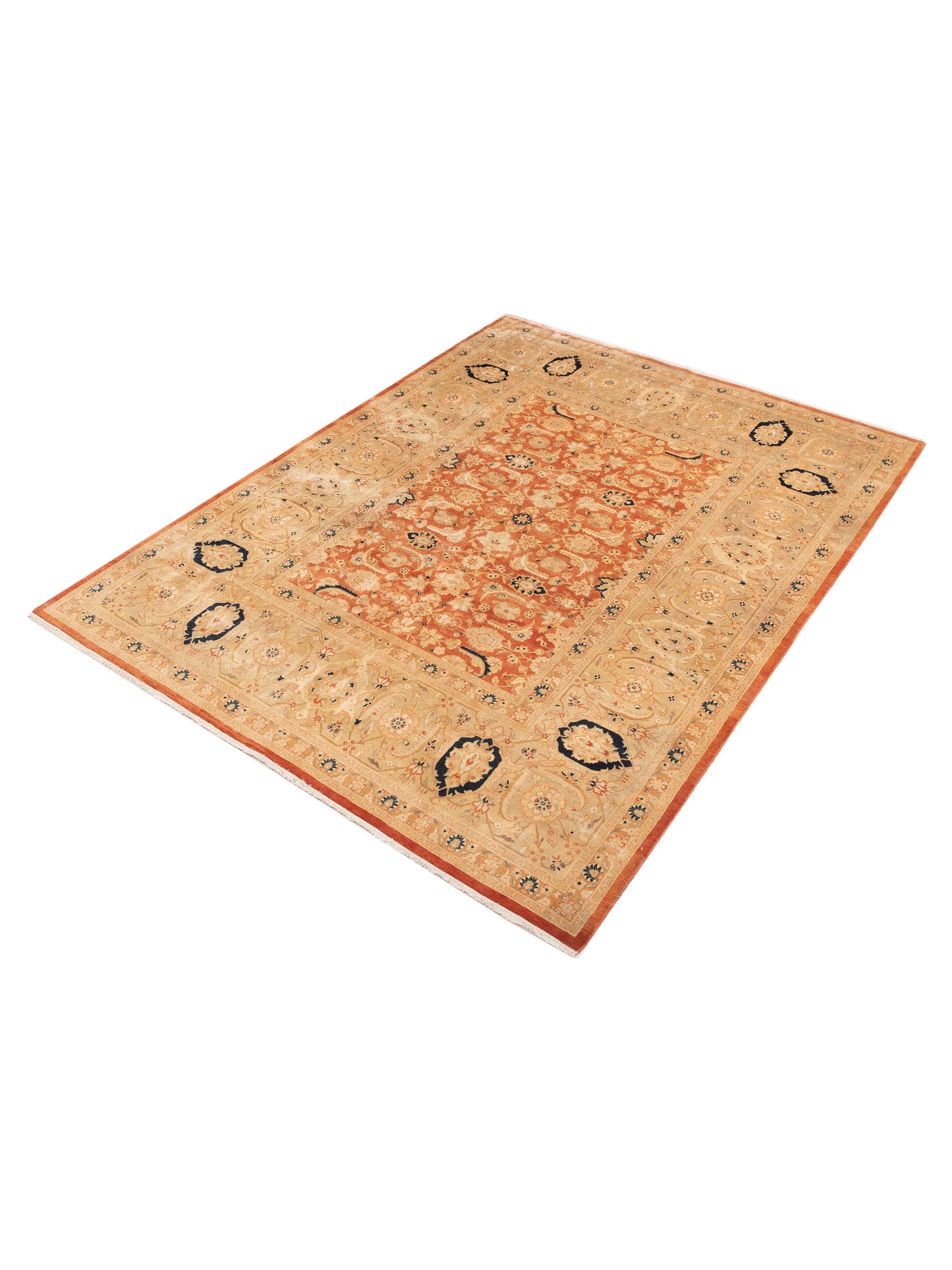 Rajpur Haji Jalili 111409 Rust Gold Transitional Hand Knotted Rug