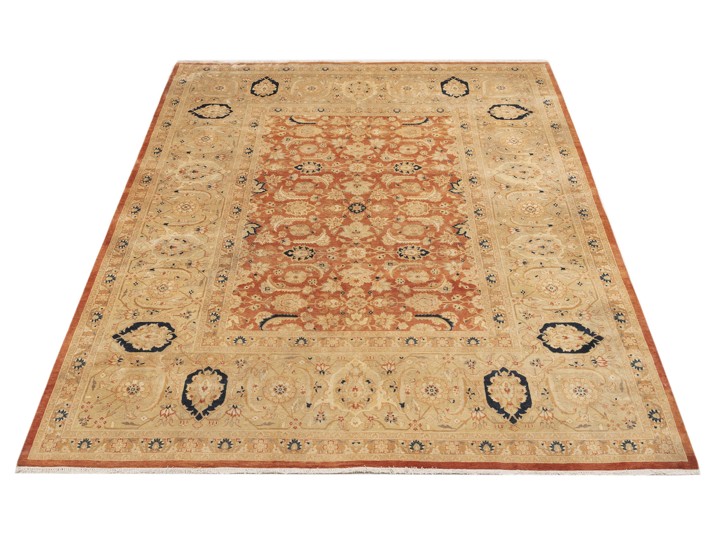 Rajpur Haji Jalili 111409 Rust Gold Transitional Hand Knotted Rug