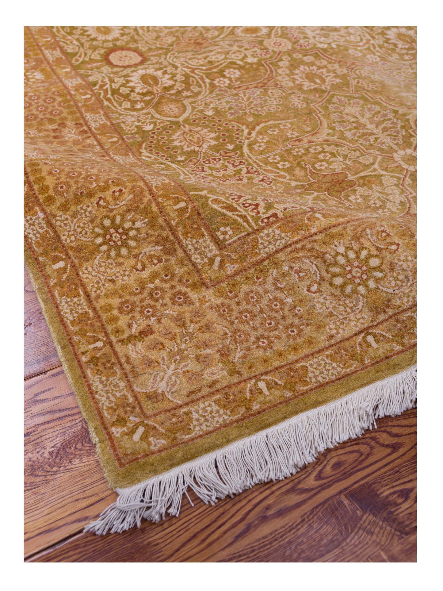 Rajpur Haji Jalili 111456 Green Gold Transitional Hand Knotted Rug - 4x6