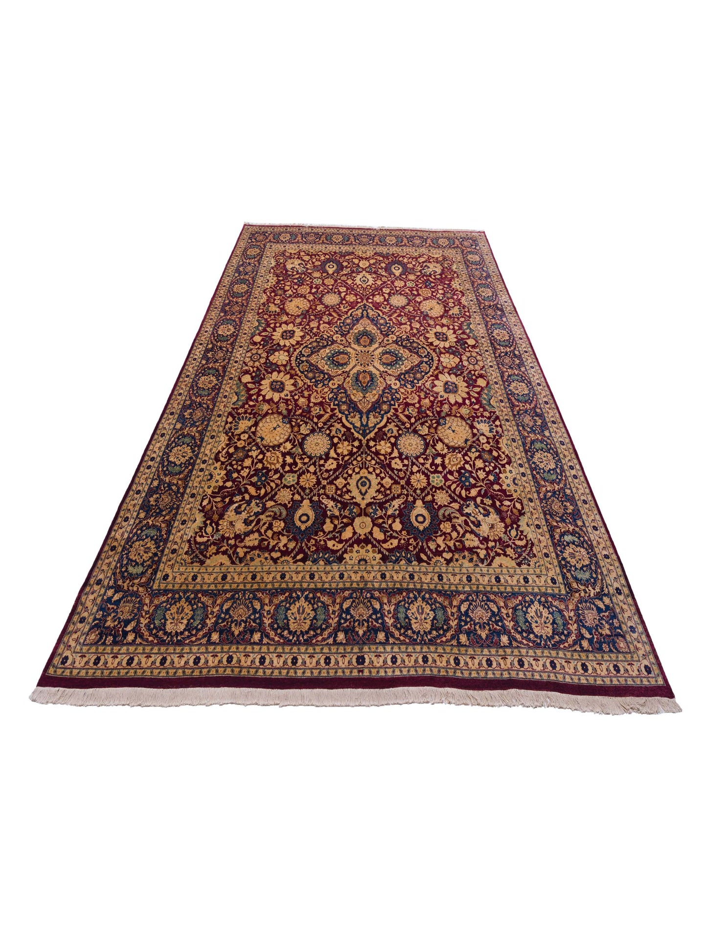 Rajpur Haji Jalili 111471 Burgundy Navy Contemporary Hand Knotted Rug