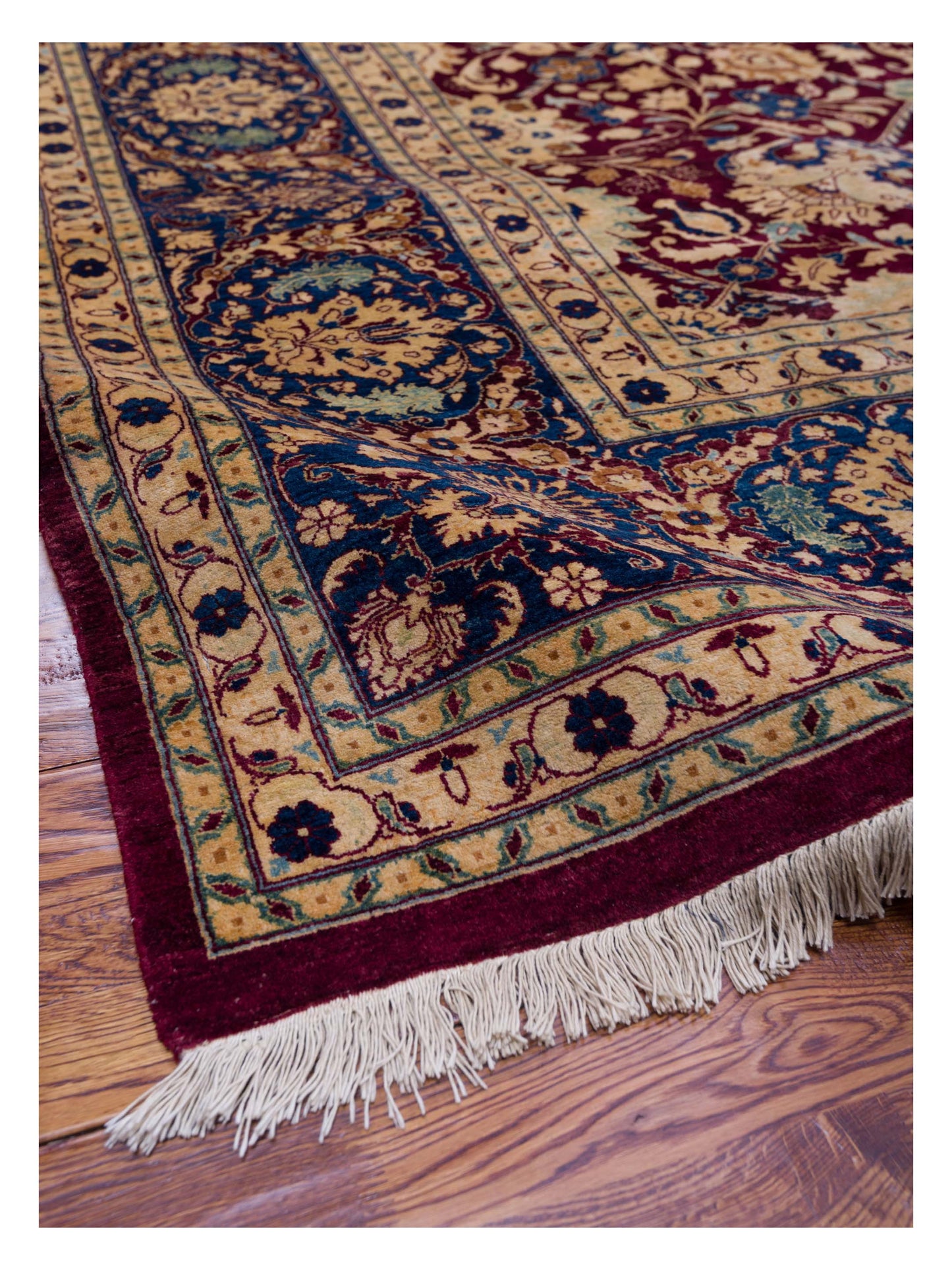 Rajpur Haji Jalili 111471 Burgundy Navy Contemporary Hand Knotted Rug