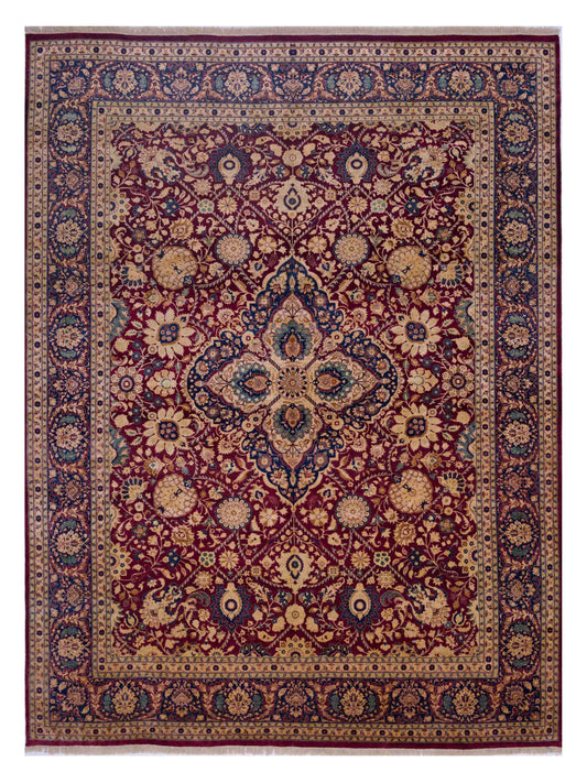 Rajpur Haji Jalili 111471 Burgundy Contemporary Hand Knotted Rug