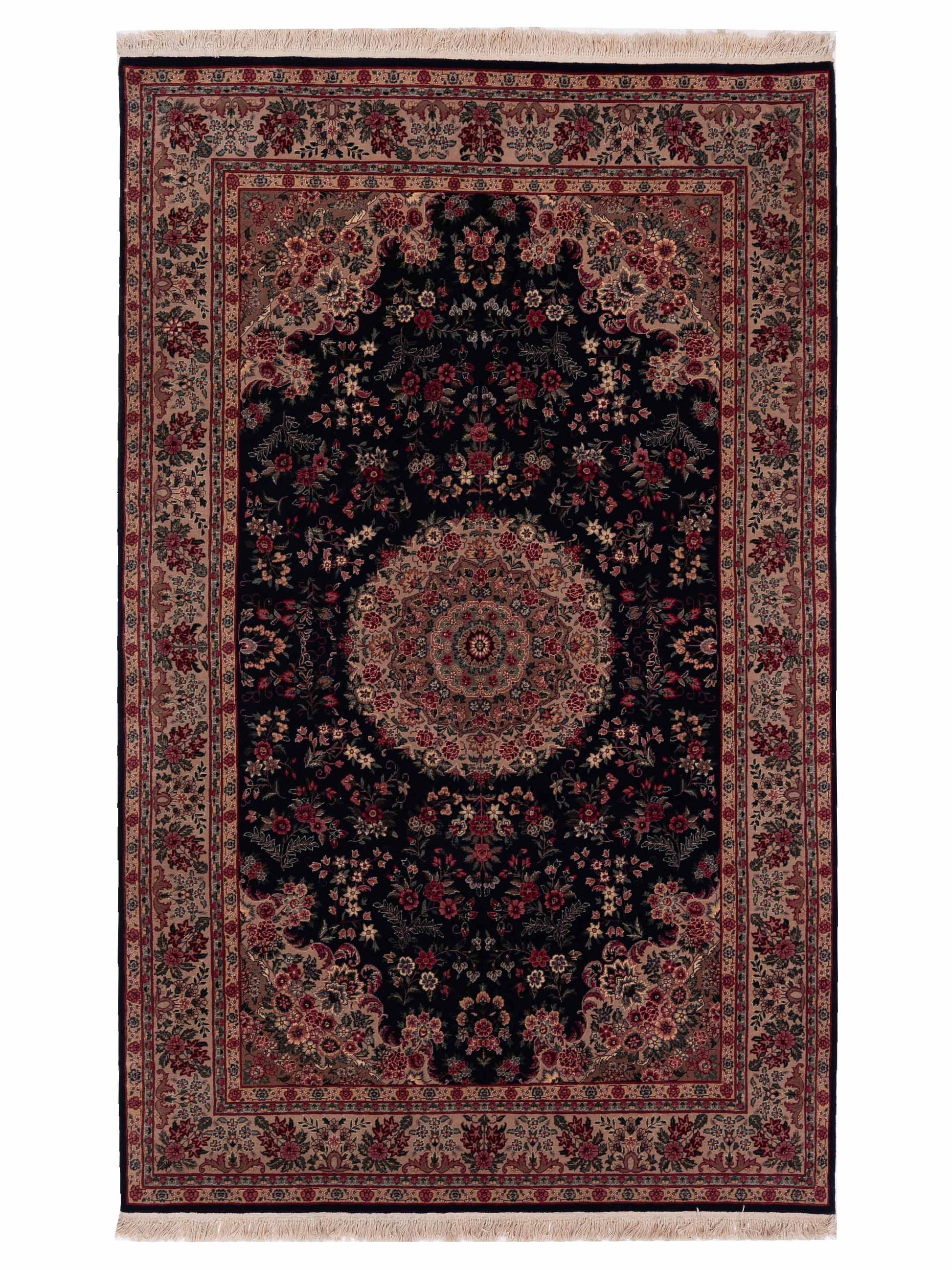 Pasha Magnolia Silk 111543 Black Traditional Hand Knotted Rug